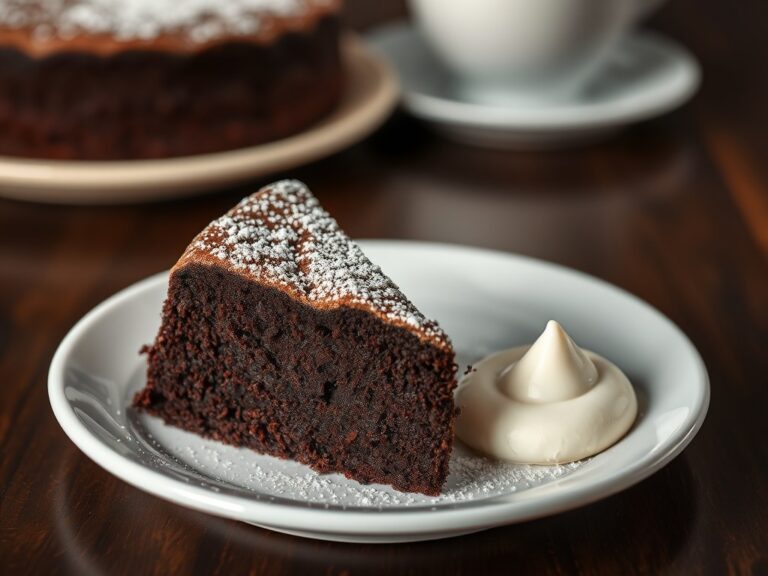 Chocoladecake met slagroom quenelles