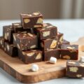 Chocoladefudge met speculaas en marshmallows