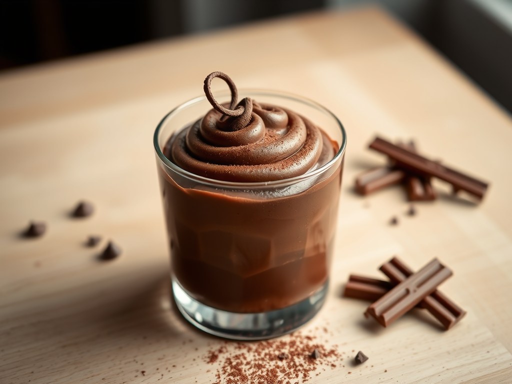Chocolademousse, AI-gegenereerde illustratie