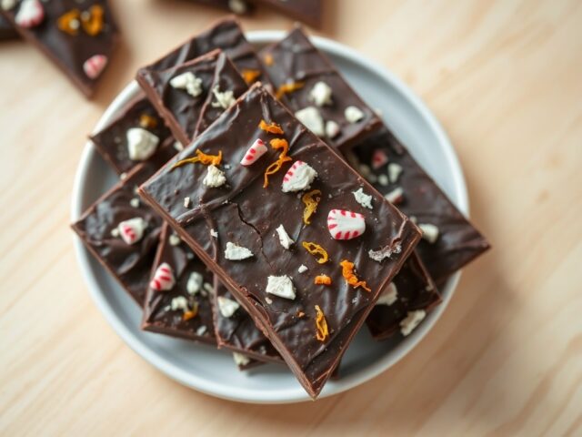 Chocoladestaafjes met munt en sinaasappel