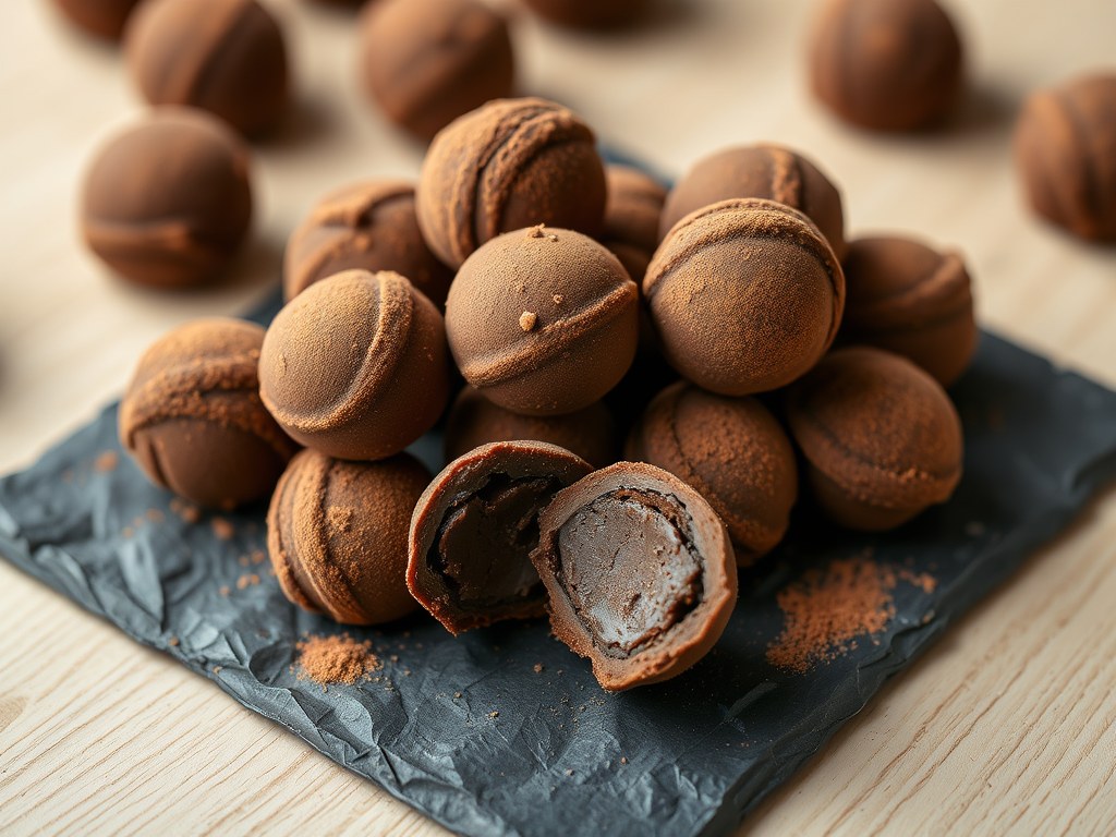 Chocoladetruffels, AI-gegenereerde illustratie