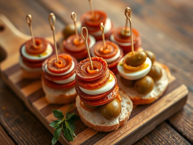 Chorizocanapé (Banderillas de chorizo)