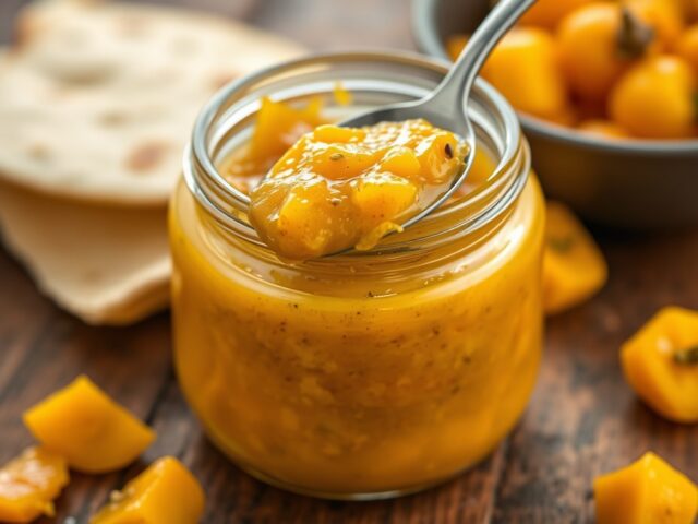 Chutney van gele tomaten en paprika