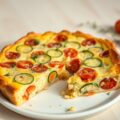Clafoutis van courgette, kerstomaten en Leerdammer
