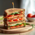 Clubsandwich met zalm en kruidenroomkaas