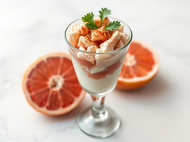 Cocktail van Krab met Grapefruit