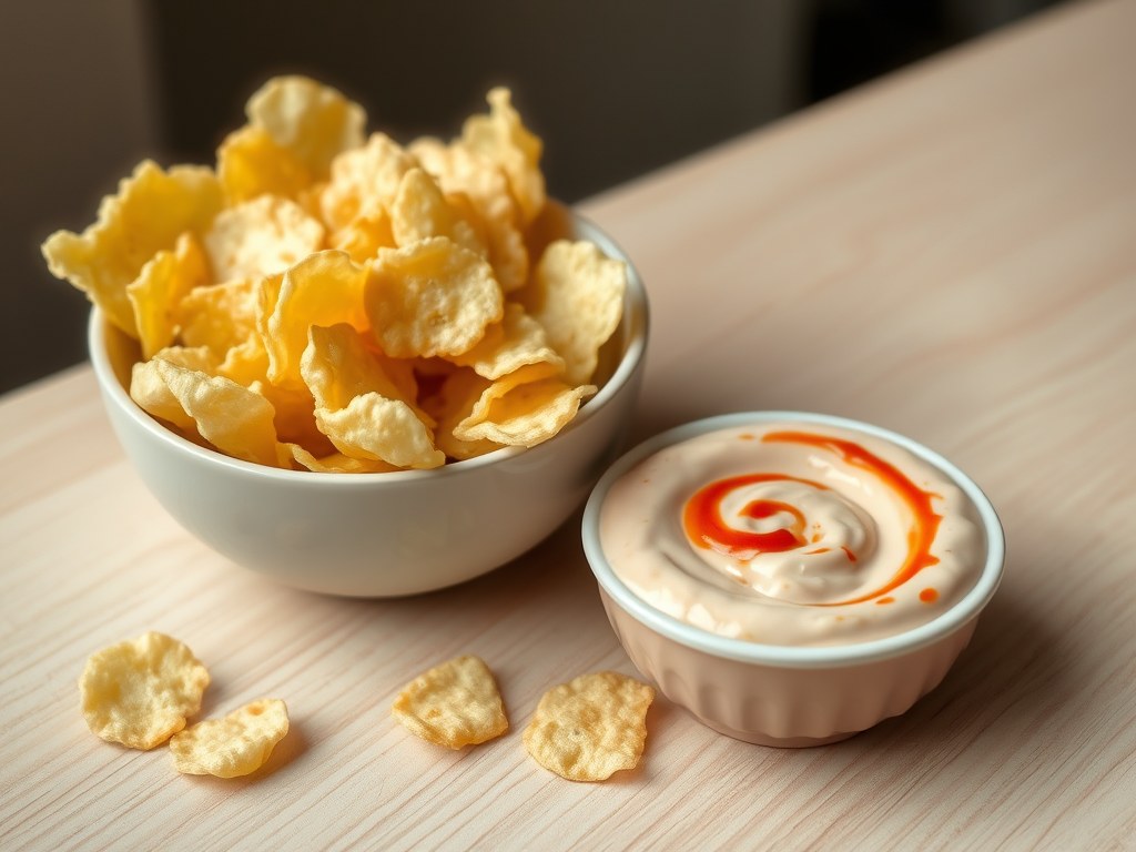CoktailSaus met Chips, AI-gegenereerde illustratie