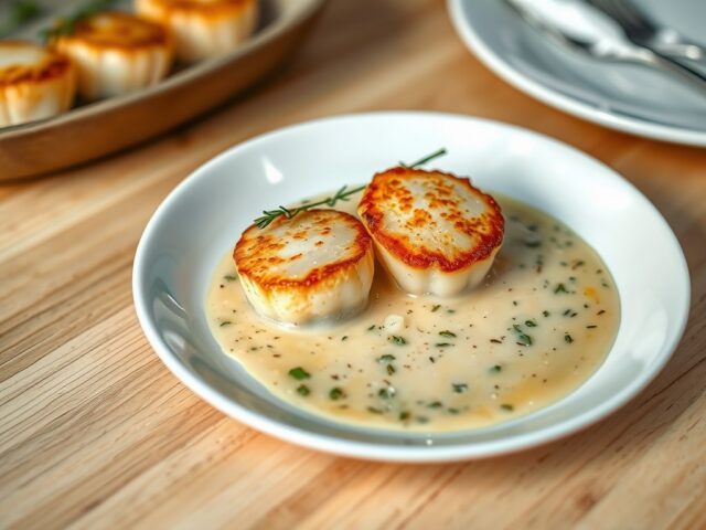 Coquiles met een Pinot Gris Saus