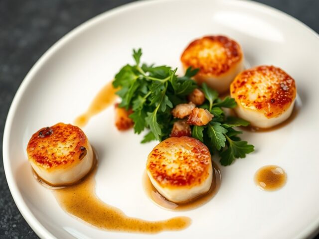Coquilles in truffel dressing
