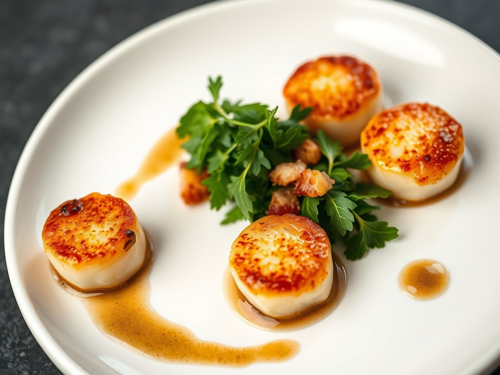 Coquilles in truffel dressing, AI-gegenereerde illustratie