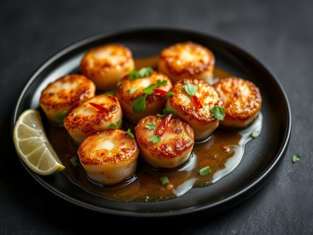 Coquilles met citroengras en limoen