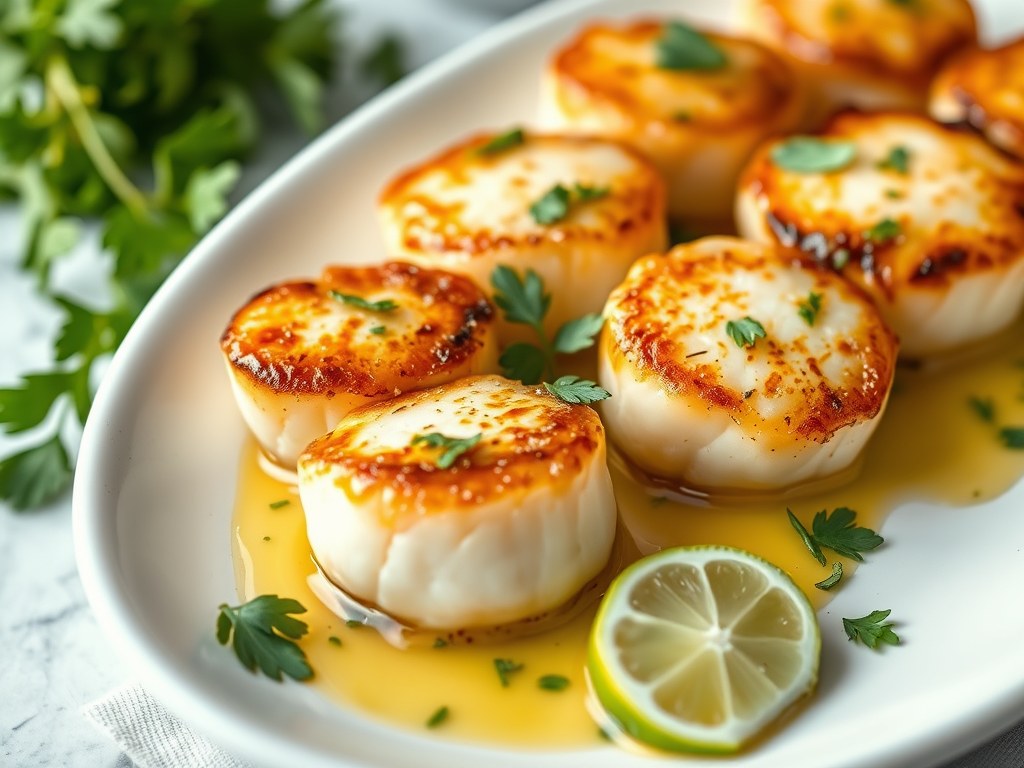 Coquilles met Dragon en Limoen, AI-gegenereerde illustratie