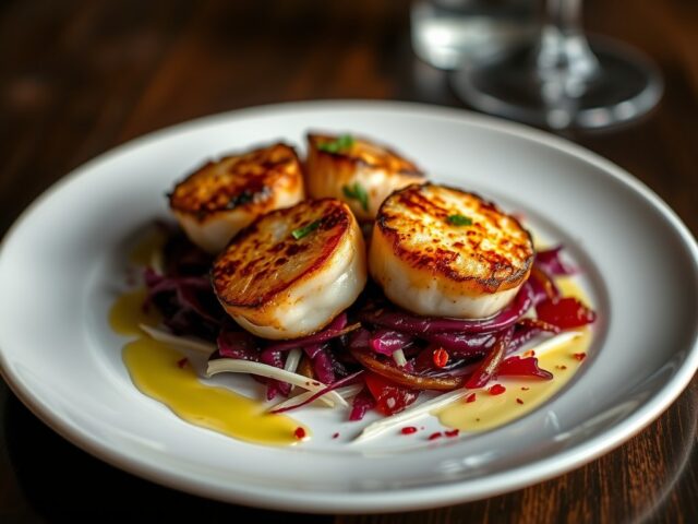 Coquilles met Rode Kool en Venkel