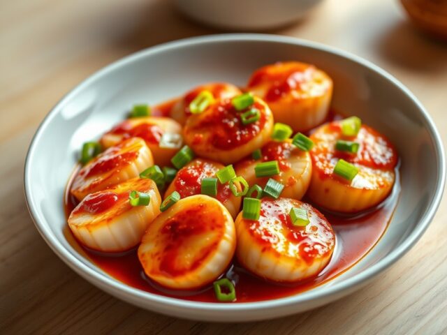 Coquilles St.Jacques met Lenteuien in Pikant Sausje
