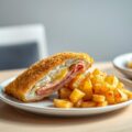 Cordon bleu met gebakken aardappeltjes