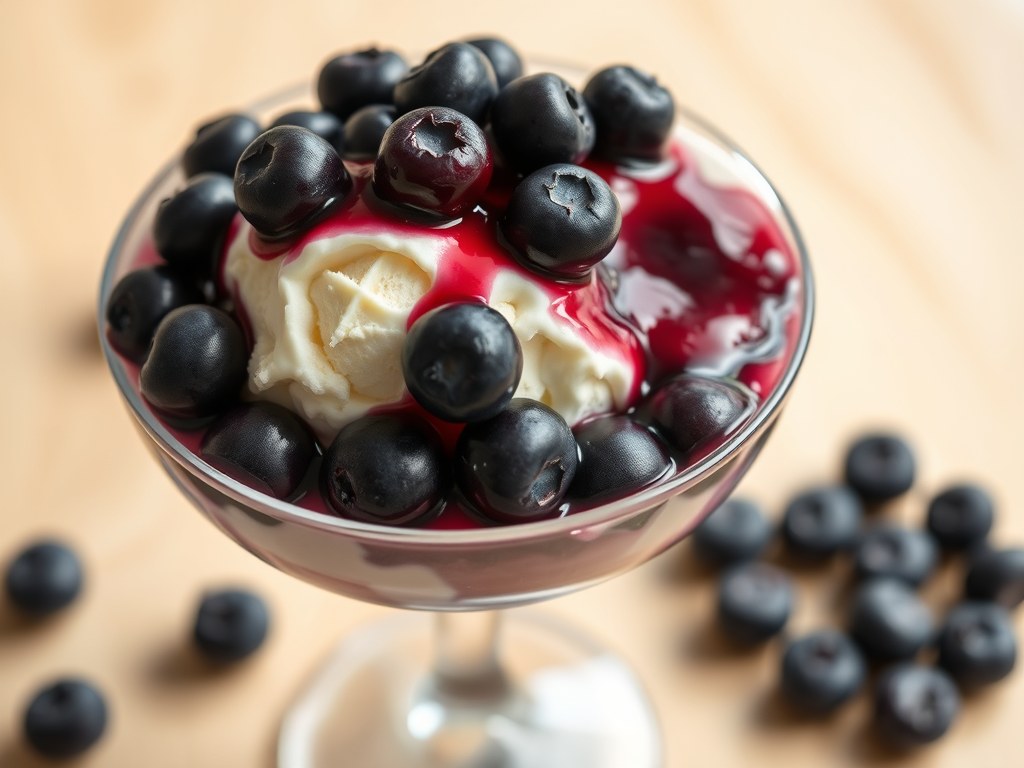 Coupe blueberry, AI-gegenereerde illustratie