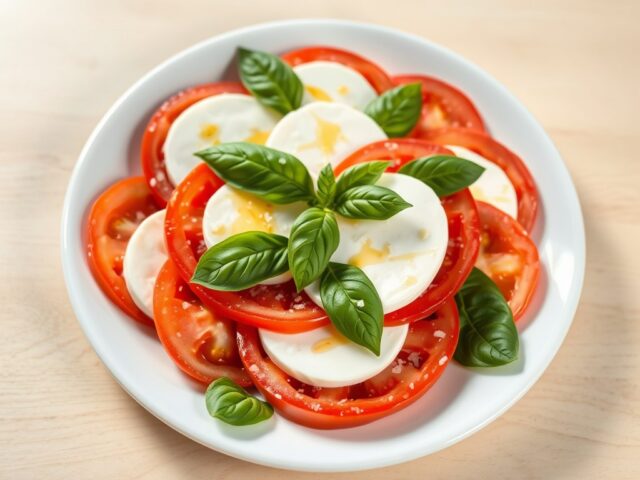Coupe Caprese (met mozarella en basilicum)
