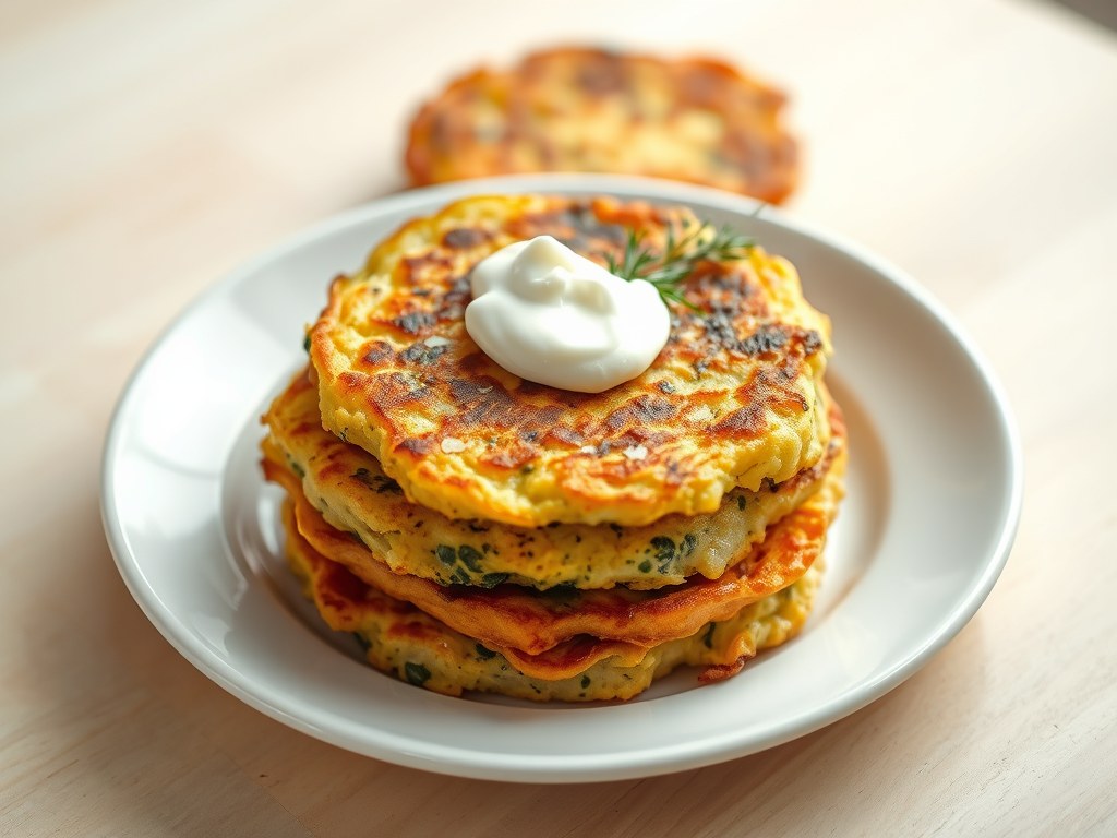 Courgette-aardappelkoekjes, AI-gegenereerde illustratie