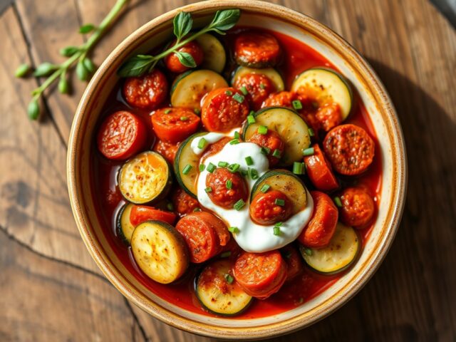 Courgette-chorizosaus