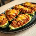 Courgette, gevuld met zelfgemaakte bolognese saus test