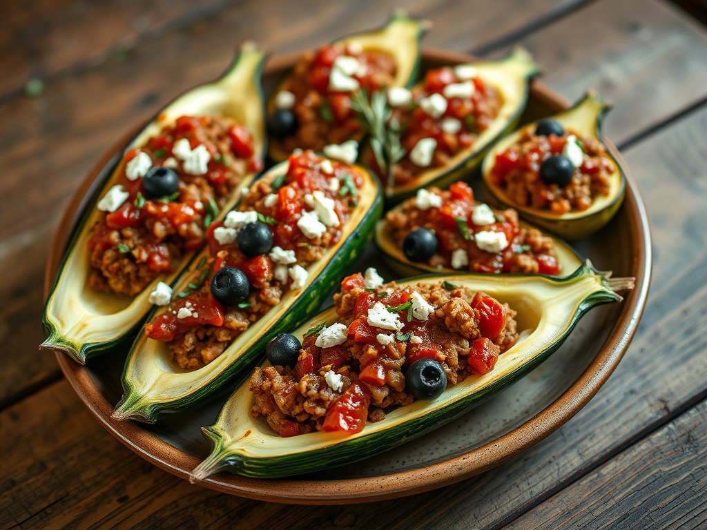 Courgette met gehakt, AI-gegenereerde illustratie