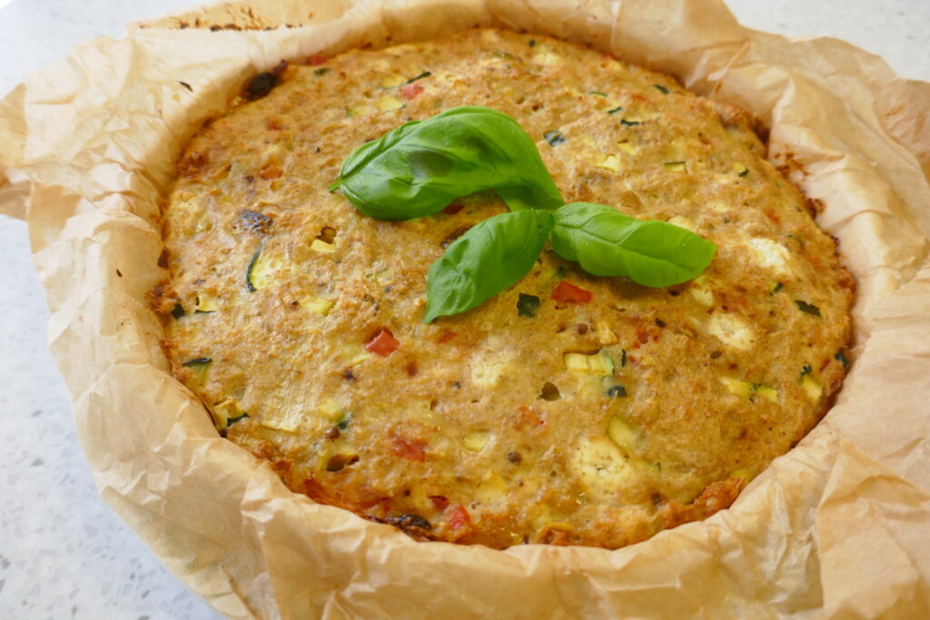 Courgette- paprika broodtaart