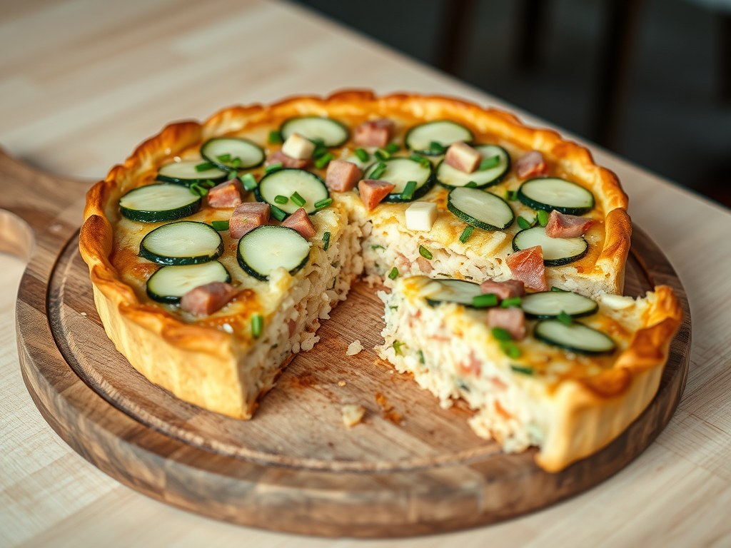 Courgette-rijsttaart, AI-gegenereerde illustratie