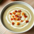 Courgettesoep met aardappelen en spekblokjes
