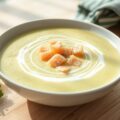 Courgettesoep met rode zalm
