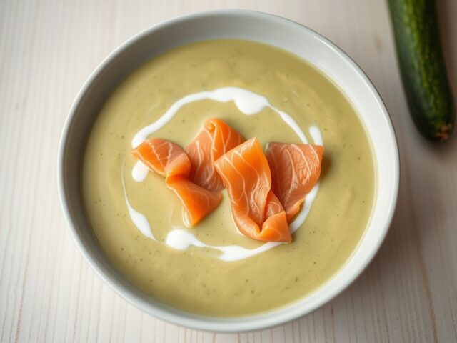 Courgettesoep met zalm