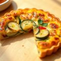 Courgettetaartje met aardappel en rode paprika