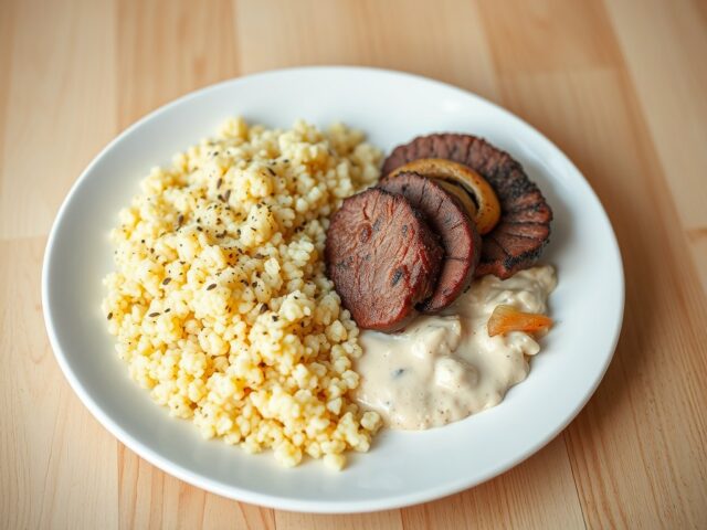 CousCous met room en kummel en gebakken lever