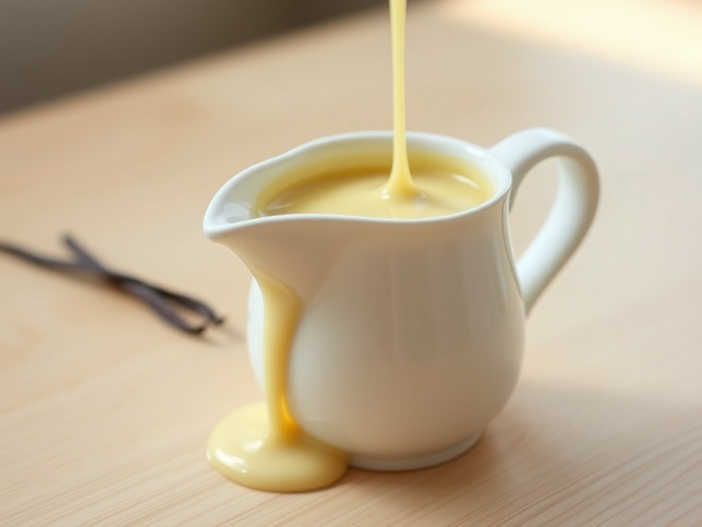Crème anglaise, AI-gegenereerde illustratie