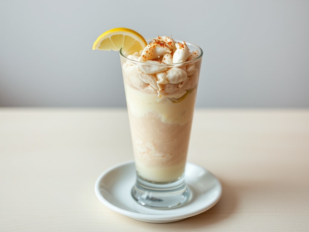 Crabcocktail, AI-gegenereerde illustratie