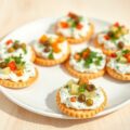 Crackers met zelfgemaakte sandwichspread