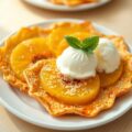 Creatie van ananas met sesam galettes