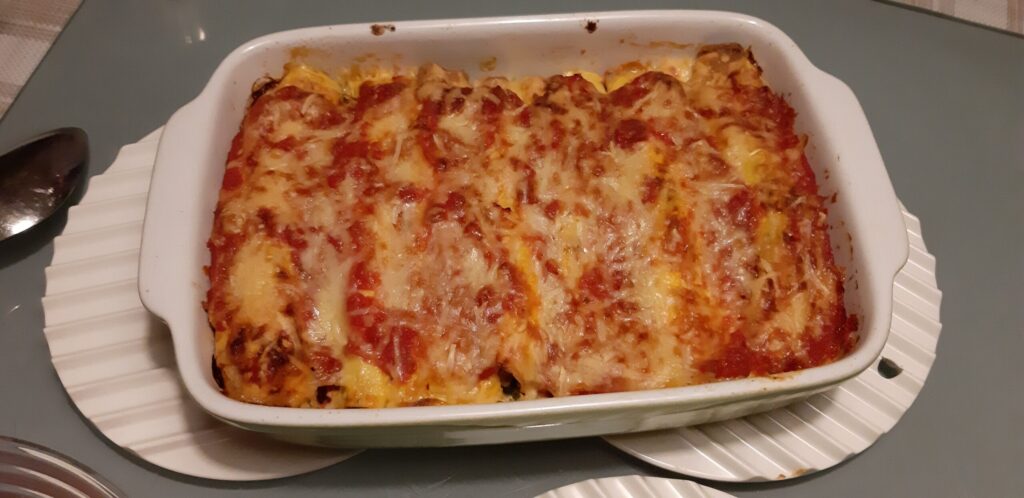Crespelle met spinazie uit de oven