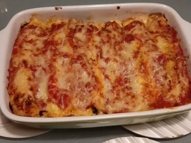 Crespelle met spinazie uit de oven