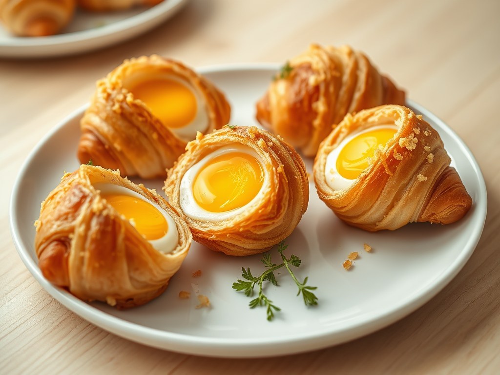 Croissant eitjes, AI-gegenereerde illustratie