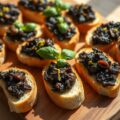 Crostini met pittige olijvenpasta