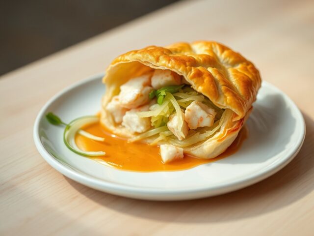 Croustade van kreeft met groene kool