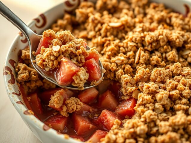 Crumble met rabarber