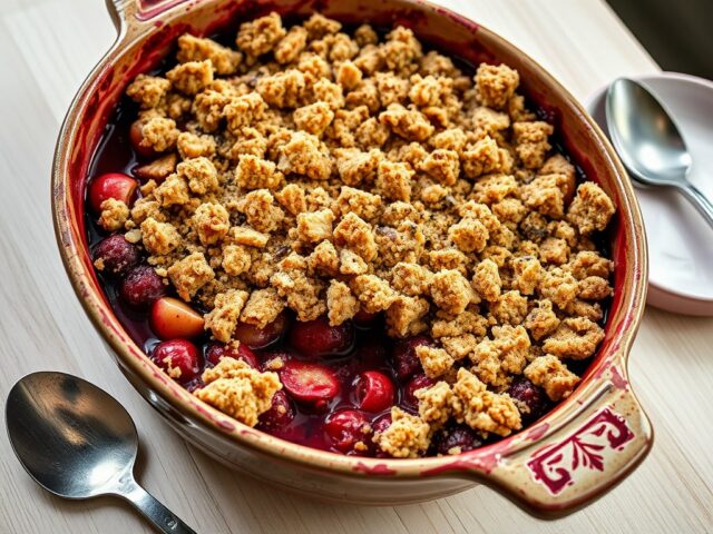 Crumble met rood fruit