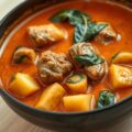 Curry van lamsbout en aardappel