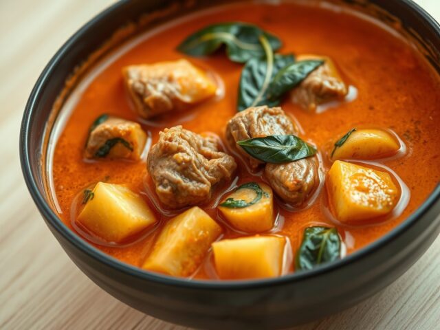 Curry van lamsbout en aardappel