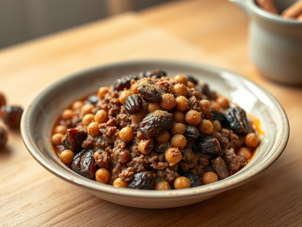 Dadelgehakt, AI-gegenereerde illustratie