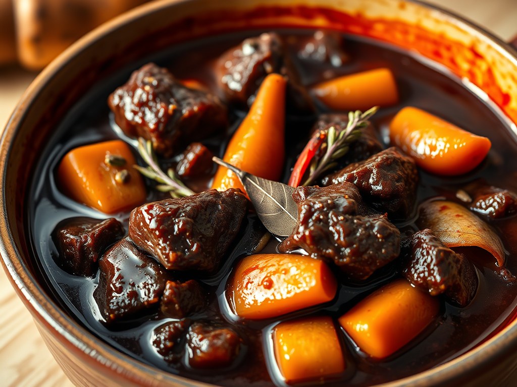 Daube Bordelaise (Runderstoof uit de Bordeaux), AI-gegenereerde illustratie
