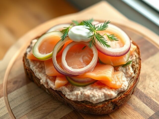 Deense sandwich met zalmpate