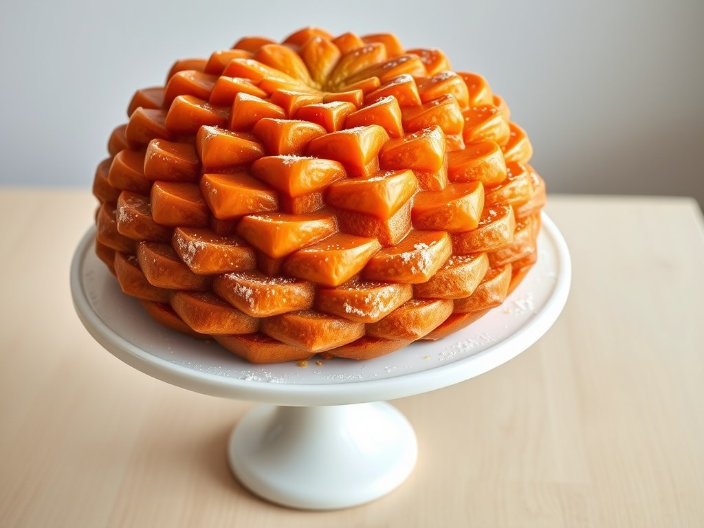 Dennenappel-cake, AI-gegenereerde illustratie