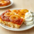 Dessert van rijst met ananas
